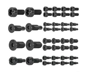 Lot de 40 vis de sonnette pour sonnette vidéo Ring Pro 2 pour T5 T16 Zinc | Assortiment de vis de rechange pour sonnette Ring Doorbell - Plaqué zinc - Résistantes à la rouille - Courtes et longues