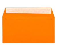 Lot de 400 enveloppes à lettre, DIN longues, orange, 11 x 22 cm, 120 g/m², fermeture adhésive, enveloppes standard pour baptême et invitations de votre agent Glüxx