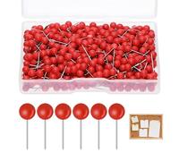 Lot de 400 Épingles à Tête Ronde, 4 mm Carte Punaise avec Boîte Punaises à Tête Ronde en Plastique Punaises Tableau Liège pour Tissu Bijoux de Bricolage Travaux Manuels et Projets de Couture(Rouge)