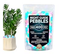 Lot de 400 galets artificiels décoratifs colorés à énergie solaire pour jardin, étang, paysage, , patio, extérieur, aquarium