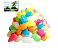 Lot de 400 galets de jardin résistants aux intempéries - Galets lumineux pour jardin en plein air - Pour aquarium, chemin, cour, pelouse, terrasse, décoration, étang, ku