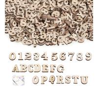 Lot de 400 Lettres en Bois et Numéros,15mm Lettre et Chiffres en Bois Non Peints 200 Lettres et 200 Chiffre Épaisses Chiffres pour Apprentissage Précoce et Projets de Bricolage Arts Mélange Aléatoire