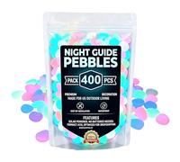 Lot de 400 pierres scintillantes artificielles colorées pour décoration de jardin à énergie solaire | aquarium, étang, paysage, patio, passage