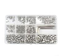 Lot de 400 vis à six pans creux avec pointe conique en acier inoxydable 304, pour boîte de assortiment m3 à M8 pour fixation d'arbre, haute résistance à la torsion pour artisans et construction