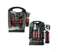Lot de 45/40 outils à cliquet compacts avec clé mobile et 1 règle pour mesurer et serrer les fixations