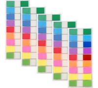 Lot de 45 Bandes Marque Page Adhesif, 9 Couleurs Vives par Bloc, Total 5 Blocs Inscriptibles et Repositionnables, Sticky Tabs Translucides pour Livre, Bureau, Étude, Organisation et Classement