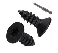 Lot de 45 vis à tôle à tête plate Torx en acier inoxydable 304 noir #35,6 x | Revêtement noir de qualité 18-8. Tête fraisée pour un montage encastré. Vis autotaraudeuses à 6 lobes pour armoires