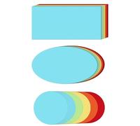 Lot de 460 cartes de modération - Cartes de présentation colorées en forme ronde, rectangulaire, ovale et humaine avec porte-documents, marqueurs, punaises, autocollants à points pour moderation
