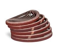 Lot de 48 bandes abrasives professionnelles en tissu - 13 x 451 mm - 8 x grain 40-60 - 80-120 - 180-240 - Compatible avec Powerfeier - Papier abrasif