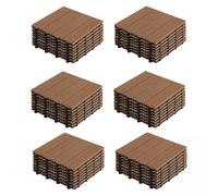 Lot de 48 dalles clipsables bois synthétique marron - Oviala Padang