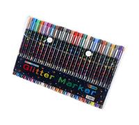 Lot de 48 marqueurs pailletés à double extrémité, 96 couleurs | Stylos artistiques pour dessin, croquis et projets de détail, journaux, pages de journal et projets de décoration