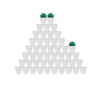 Lot de 48 petits pots en terre cuite - 5,1 cm Blanc Petits mini pots en argile avec trous de drainage Pots en terre cuite pour pépinière de fleurs pour plantes succulentes d'intérieur/extérieur