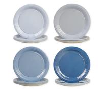 Lot de 48 Pièces Assiettes Jetables en Carton Bleu Dégradées de 23 cm pour Barbecue Décorations de Fête de Mariage à la Ferme, Pack de 4 Couleurs