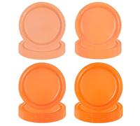 Lot de 48 Pièces Assiettes Jetables en Carton Orange Dégradées de 23 cm pour Barbecue Décorations de Fête de Mariage à la Ferme, Pack de 4 Couleurs