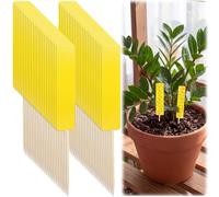 Lot de 48 pièges adhésifs jaunes pour moucherons, pièges à moucherons (10,2 | Piège à moucherons double face pour plantes d'intérieur et d'extérieur, pièges adhésifs imperméables pour la maison