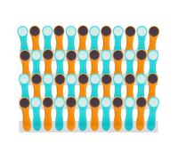 Lot de 48 pinces à linge avec ressorts en acier inoxydable Soft Grip Soft Touch Softtouch Turquoise, Jaune, Gris