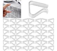 Lot de 48 Pinces à Nappe Transparentes en Plastique - Coupe-Vent - pour Noël, Maison, fête de Mariage, intérieur, extérieur, Camping, Pique-Nique - Taille S