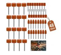 Lot de 48 pointes de ponçage en corindon, tête de polissage pour pierre, douilles abrasives, mandrin de ponçage monté pour embouts de ponçage Dremel, tête de polissage
