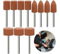 Lot de 48 pointes de ponçage en corindon - Tige de mandrin de ponçage Dremel - Tête de polissage - Kit de ponçage pour Dremel, pierre - Tête de polissage pour meulage et polissage