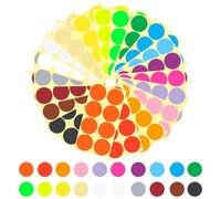 Lot de 480 pastilles adhésives colorées - 50 mm - Rouge - Paillettes - Ronds - Mini autocollants ronds - Pour le bureau, la maison, l'école (12 couleurs)