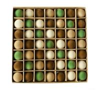 Lot de 49 mini boules de Noël en velours - Décoration de sapin de Noël en café et vert kaki - Ornements en peluche avec crochet pour décoration d'arbre, maison, bureau, école, fête (vert)