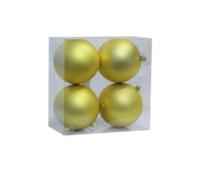 Lot de 4pcs Boules de Noël - Or - Pailletés et Lisse - 80mm