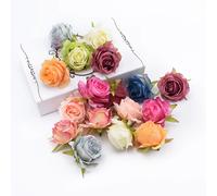 Lot de 5/10 roses artificielles en soie pour Noël, décoration murale, guirlandes de jardin, fête, mariage, bouquet de mariée, boîte cadeau DIY - Offre Spéciale 9