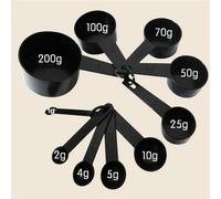 Lot de 5/10 ustensiles de mesure de cuisine : cuillères doseuses, cuillères à café, cuillères à sucre, tasses à mesurer pour la pâtisserie et la farine 1set