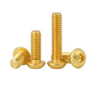 Lot de 5 à 10 vis à tête ronde à six pans creux en acier inoxydable ISO7380 M2 M2.5 M3 M4 M5, plaquées or(M4x30mm 10pcs)