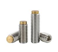 Lot de 5 à 10 vis sans tête à tête plate en acier inoxydable avec embout en laiton for chien, M3, M4, M5, M6, M8, M10(M3x8 10pcs)