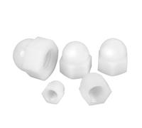 Lot de 5 à 100 écrous hexagonaux en plastique, blanc et noir, capuchon décoratif en nylon, écrou borgne demi-cercle M3 M4 M5 M6-M20, capuchon hexagonal(White,M18 (5pcs))
