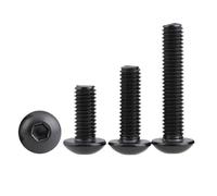 Lot de 5 à 100 vis à tête ronde hexagonale M1.6 M2 M2.5 M3 M3.5 M4 M5 M6 M7 M8, grade 10.9, noires(X16mm,M3 50pcs)