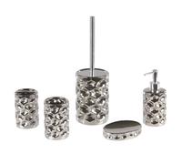 Lot de 5 accessoires de salle de bain argenté TIRUA