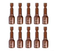 Lot de 5 adaptateurs à douille hexagonale 8 mm pour perceuse électrique et tournevis pneumatique en métal rouge foncé tige 6,35 mm de longueur 45 mm