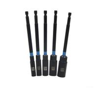 Lot de 5 adaptateurs à douille hexagonale de 150 mm de long pour tourne-écrous 6-14 mm pour perceuse électrique, tournevis pneumatique, réparation de machines de voiture et moto (6-14 mm)