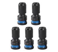 Lot de 5 Adaptateurs de Douille 1/2" Carré à 1/4" Hexagonal | Acier Chrome-Molybdène Professionnel | Serrage Renforcé | pour Boulonneuse et hoc