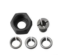 Lot de 5 adaptateurs de mandrin de serrage M17 pour défonceuse à bois et machine de gravure, convertisseur de bague en carbure avec écrou pour outils de coupe de 6 mm, 6,35 mm, 8 mm, 9,5 mm, 10 mm