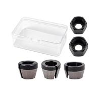 Lot de 5 Adaptateurs de Pince de Serrage pour Fraiseuse Bois et Machine a Pince, Mandrins de Conversion 6mm 6.35mm 8mm avec 2 Ecrous 7mm 8mm, Fraise Defonceuse Accessoires pour Gravure Coupe