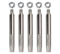 Lot de 5 aiguiseurs cylindriques pour tronçonneuse 4 mm, 5 mm, 6 mm, têtes de meulage revêtues d'émeri pour entretien des dents de scie électrique, argent (5 pièces 6 mm)