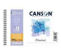 Lot de 5 Album spiralé 12 feuilles Montval® 10.5x15.5 300g/m², grain fin blanc naturel