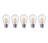 Lumisky Lot de 5 ampoules LED E27 blanc chaud filament vintage compatible guirlande PARTY BULB FILAMENT H9cm
