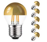 Lot de 5 ampoules LED à filament - 4 W = 33 W - E27 KVG - Blanc chaud - Rétro fit - 4 W - 2700 K - Or