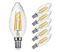 Lot de 5 ampoules LED à filament en forme de bougie torsadée - 4 W = 40 W - E14 - Blanc chaud - 2700 K