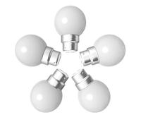 Lot de 5 ampoules LED blanches B22 incassables - Guirlande Guinguette - 1W équivalent 15W - 50000 heures