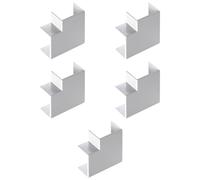 Lot de 5, angle plat, courbe 90°, pour mini-canalines 40 x 25 mm, blanc, en PVC, technopolymère haute résistance, mini canalines, canal pour câbles électriques, système électrique
