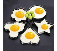 Lot de 5 anneaux à œufs en acier inoxydable - Moules à crêpes antiadhésifs pour faire frire des œufs et des omelettes - Gadgets de cuisine et accessoires de cuisine durables