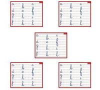 Lot de 5 ardoises effaçables - 2 faces - Lettres de l'alphabet - 21x26,5cm - Scolaire