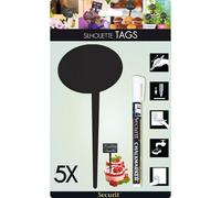 Lot De 5 Ardoises Silhouette - Bulle - Feutre + Craie - Securit