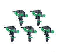 Lot de 5 arroseurs réglables en plastique ABS - Angle de pulvérisation de 0 à 360 ° - Portée de 10 à 18 m - Raccord NPT de 1/2" - Pour jardin, agriculture, villa, irrigation, vert/noir