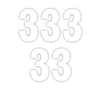 Lot de 5 autocollants blancs brillants pour poubelles à roulettes, numéro de 0, résistants à l'eau, numéros de poubelle de 17,8 cm pour poubelles à roulettes, poubelles (3)